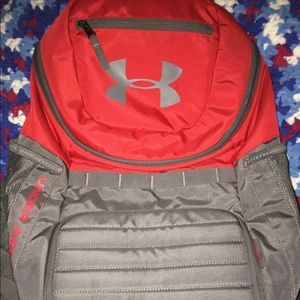 New gray and red Under Armour sports backpack